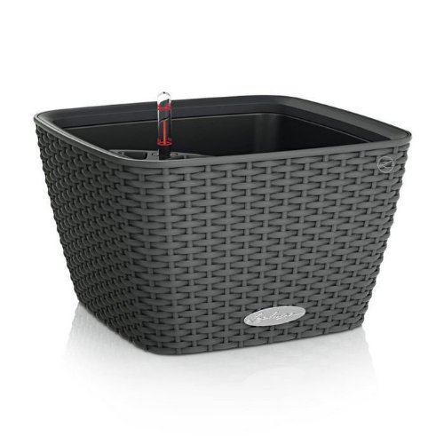 Lechuza15453 Bacino Cottage 30 Self-Watering Indoor and Outdoor Use, 12" × 7", Granite Planter