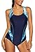 women's bathing suits one piece racerback swimwear competitive chlorine resistant swimsuits,Air Blue,XL
