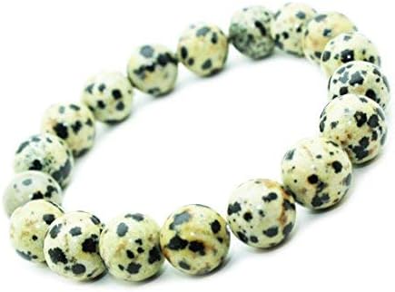 Dalmatian Jasper Semi-Precious Stone Bracelet with 10mm Beads Protection stone.
