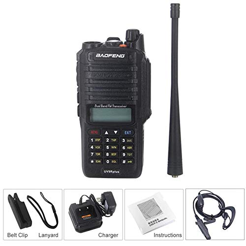 Heitaisi Original Earpieces UV-9R Plus Walkie Talkie 8W Power IP67 Waterproof CB Radio VHF UHF Dual Band Handheld Two Way Radio 10 km Range FM Portable Digital Transceiver