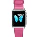 J&D Replacement Band Compatible for Apple Watch 38mm Series 4/3/2/1 Band, Modern Series Genuine Leather Strap Wrist Band Replacement with Metal Clasp Adapter for 38mm Wristbands, Pink Rose