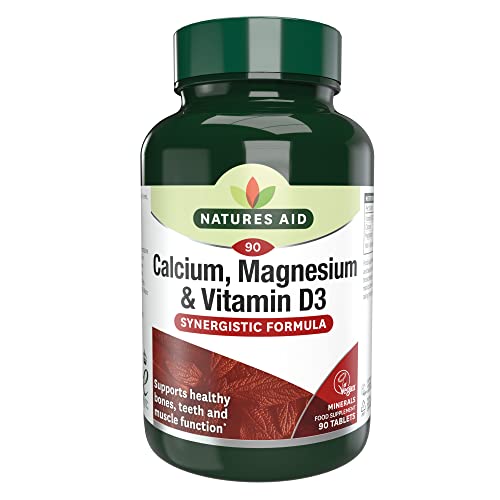 Natures Aid Calcium, Magnesium & D3 90 Tablets. Suitable for Vegans.