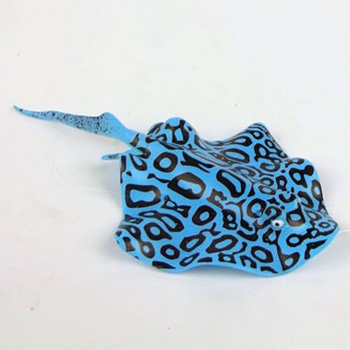 Blue Stingray Aquarium Fish Tank Landscape Decoration Glow Simulation Animal Plants Ornament no.45