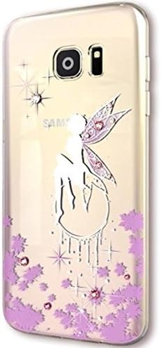 Samsung Galaxy S7 Edge Case, Kingxbar [ Fairy Feature Series ] Bling Bling Ultra-thin Plating Tapered Swarovski Crystal TPU Soft Back Case Cover for Samsung Galaxy S7 Edge ( Purple )