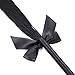 LUOEM Black Soft Leather Whip Bowknot Tassels Whip for Role Play Adult Games Costume Accessory Couples Toy