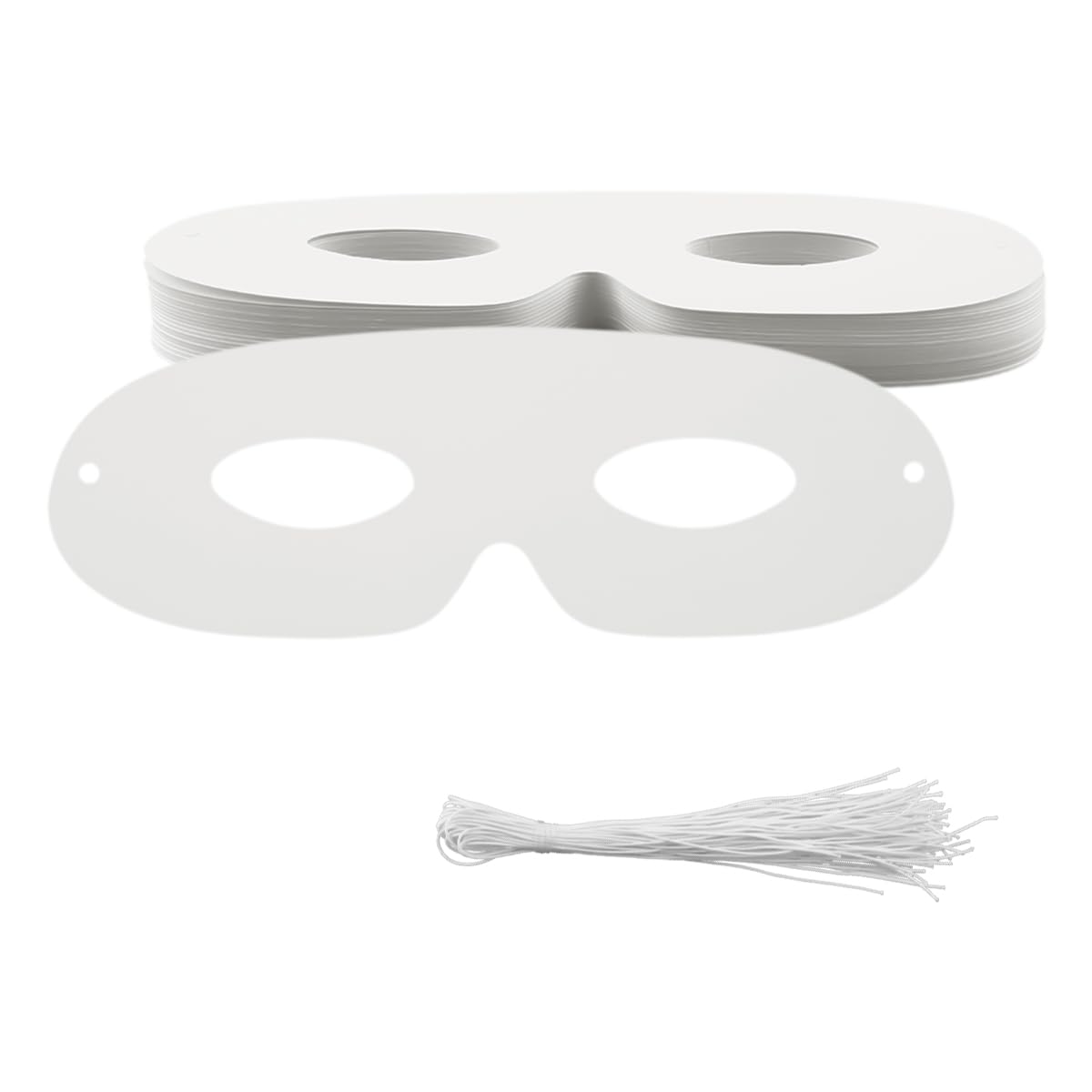 Lotsdonxia 40 Pcs Blank Paper Half Face Masks for Kids DIY Masquerade Cosplay Dress Up Art & Craft Projects β White Customizable Party Favours