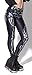 QZUnique Women's Black Skull Printed Footless Elastic Sexy Tights Leggings,Black Skull,One Size