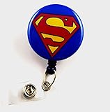 Superhero Superman Mylar - Nurse Badge Reel - Retractable ID Badge Holder - Nurse Badge - Badge Clip - Badge Reels - Pediatric - RN - Name Badge Holder