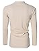 MrWonder Men's Casual Linen and Cotton V Neck Long Sleeve Henley T-Shirts