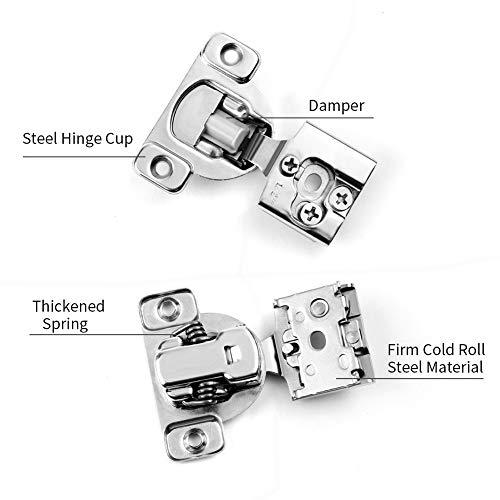 10 Pack Soft Close Hinge, ACRIMAX 1/2 Inch Overlay Face Frame