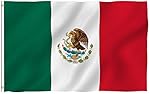 ANLEY [Fly Breeze] 3x5 Foot Mexico Flag - Vivid Color and UV Fade Resistant - Canvas Header and Double Stitched - Mexican MX National Flags Polyester with Brass Grommets 3 X 5 Ft