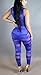 CRF Women's Sexy Sleeveless Deep V-neck See Through Bodycon Clubwear Romper Jumpsuit (Medium, Blue)