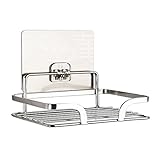 OBEST Soap Dish Holder Stainless Steel of Super Powerful Vacuum Suction with Waterproof for Bath Bathroom Shower Caddy or Kitchen