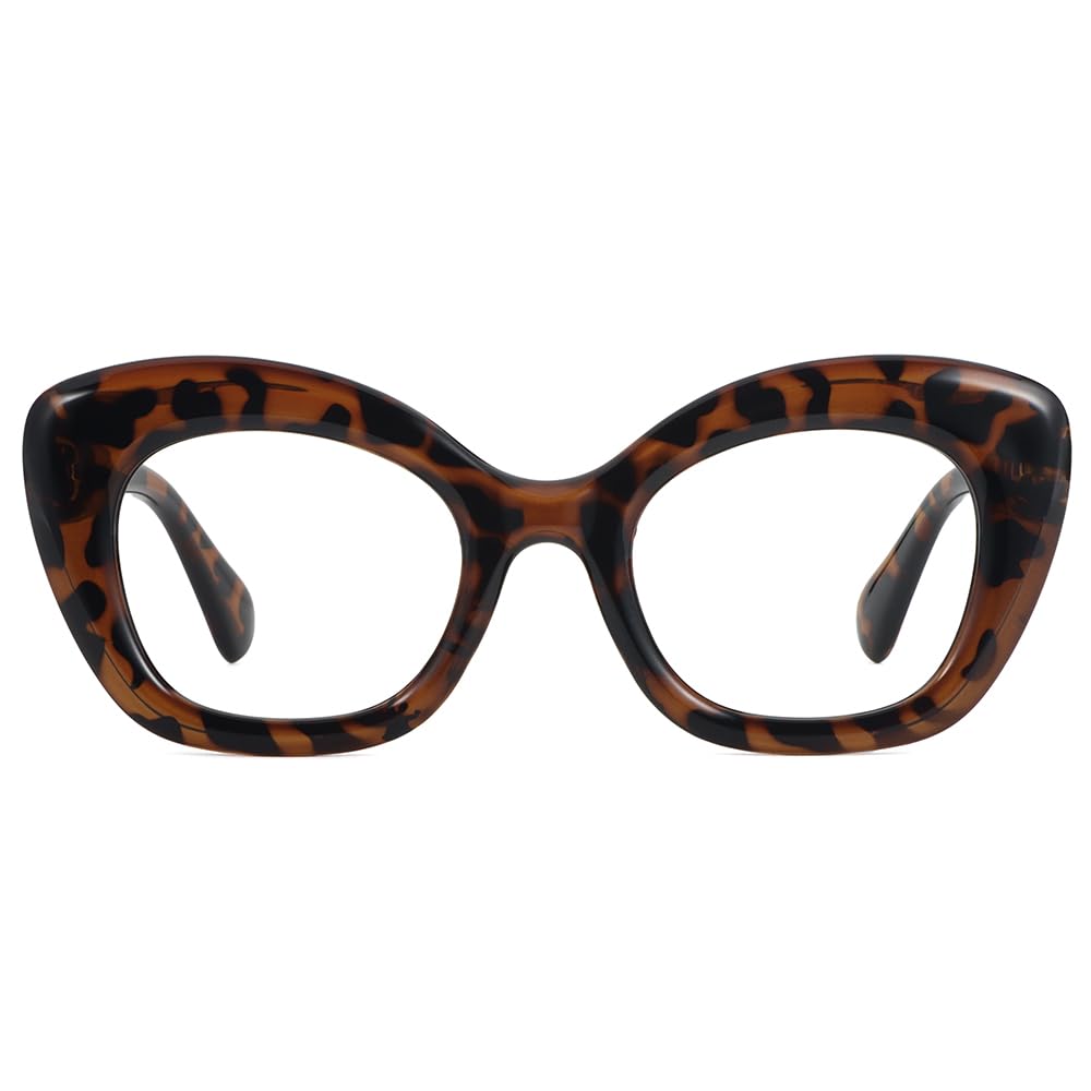 JiSoo Oversized Reading Glasses 2.25 Women Cat Eye Funky Readers Glasses, Large Ladies Reading Glasses 2.25+, Tortoise