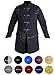Medieval Thick Padded Full Sleeves Gambeson Coat Aketon Jacket Armor, Black Cotton Fabric