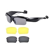 Bluetooth Sunglasses, OldShark V4.1 Bluetooth Headphones, Mp3 Music Player for Android IOS Smartphones and All Device with Bluetooth Including 2 Pair Lens(Polarized+Yellow)