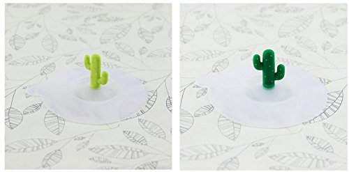 Astra Gourmet 4pcs Silicone Cup Cover Lids, Cute Cactus Drink Top Covers Food Grade for Hot and Cold Drinks, Mugs, Wine Glasses, Bowls