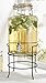Elegant Home 1.5 Gallon Ice Cold Beverage Drink Dispenser Durable Glass With Stand With Spigot - Includes Flavored Capsule