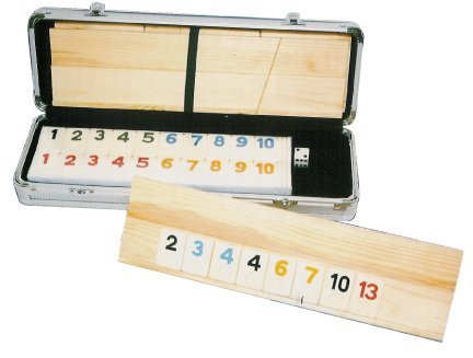 Deluxe Rummy with Wooden Racks in Aluminum Case