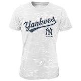 MLB Girl's New York Yankees Burnout Tee (White), Youth