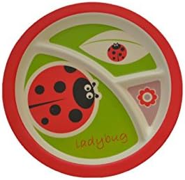 Baby, Toddler, Kid Bamboo Fibre Sectioned Plate in Ladybird Design | Tableware | Dinner | Mealtimes | Weaning | Eco-Friendly | Biodegradable by Mini Mumbler®