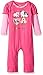 John Deere Baby Girls' Long Sleeve Coverall, Dark Pink, 9/12M