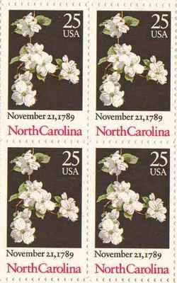 North Carolina Set of 4 x 25 Cent US Postage Stamps NEW Scot 2347