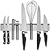 Stainless Steel Magnetic Knife Strip: Strong 10 Inch Kitchen Knives Holder & Garage Organizer Bar Mount Magnet - Powerful Flush Mounted Space Saver & Holder For Hand Tools Scissors Cutlery & Utensils