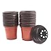 HAZOULEN Plastic Flower Seedling Pot Plants Nursery Pots, 50 Pack, Terracotta, 4 Inch