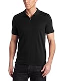 Calvin Klein Sportswear Men’s Short Sleeve Two Button Liquid Polo Shirt, Black, Large, Online Clothing Store