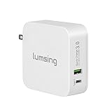 Lumsing 48W Dual Port Quick Charge 3.0 and USB Type-C Wall Charger with Foldable Plug for Google Nexus 6P, HTC 10, Galaxy S7, LG G5 and more
