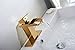 BWE Gold Waterfall Bathroom Sink Faucet Single Handle One Hole Deck Mount Lavatory,Gold Finish