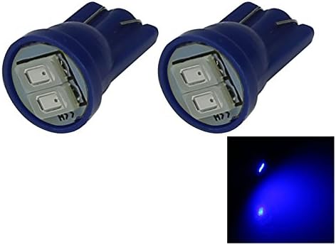 ZHANSHENZHEN Blue Car T10 W5W Roof Bulb License Plate Lamp 2 Emitters 5630 SMD LED DC 12V 194 259 2525 A112-B (Pack of 2)