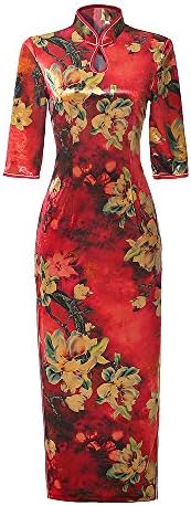 Chinese Style Shang Hai Story Long Sleeves are Retro Elegant Classic Printing Flowers Dress