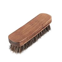 Henanxi Horsehair Wood Brush 7.1" Shine Shoe Brushes with Horse Hair Bristles for Boots Shoes Other Leather Care