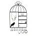 Rbenxia Birdcage Shape Wall Mount Jewelry Organizer Hanging Earring Holder Necklace Jewelry Display Stand Rack Black Inspired Birdcage Earring Holder Organizer Hanger Display Stand