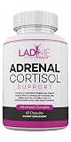 Adrenal Support Cortisol Manager Stress & Anxiety Relief Mood Support Boost Vitamin C, B6 Ashwagandha Root & L-TYROSINE Fatigue Supplement Specially Designed for Women by Ladyme 60 Capsules