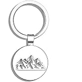 1080 Graphics Mountains Shape Adventure Metal Round Metal Key Chain Keychain Ring