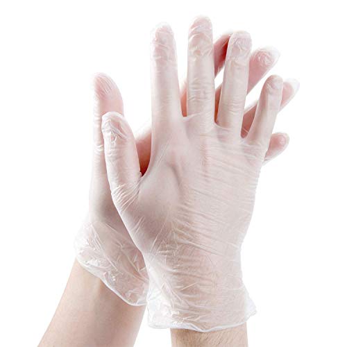 Clear Powder Free Vinyl Disposable Plastic Gloves [200 Pack] - Medium - Thumbnail 3