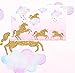 [2 PCS] Unicorn Wall Decals, Romantic Unicorn Wall Stickers Girls Bedroom, Unicorn Wall Stickers Decorations, Wall Decor with Clouds
