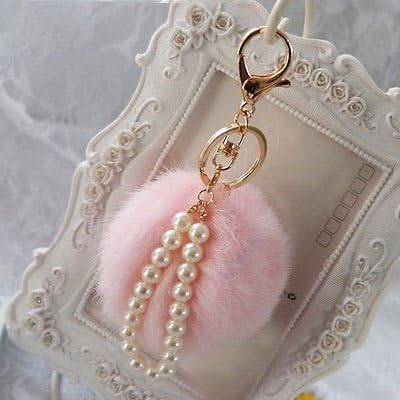DecorHolic Faux Rabbit Fur Ball Pom Pom Pendant Car Keychain Handbag Key Ring #14