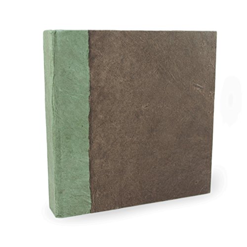Nepali Namaste Writing & Prayer Journal with Handmade Vintage Lokta Paper & Vegetable-Dyed Hardcover, Made in The Himalayas of Nepal, 6x6 inches, Walnut