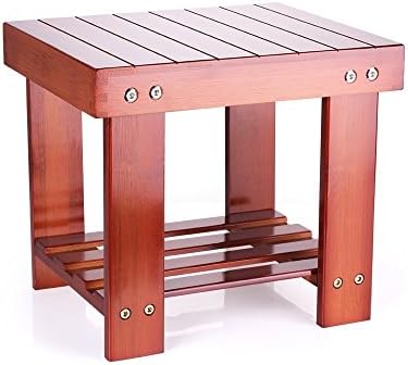 HOMEPOPULAR Step Stool Chair Anti-slip Mutli-purpose 100% Natural Genuine Bamboo Chair for Kids Toddlers Living Room Bathroom Kitchen Bedroom, Brown
