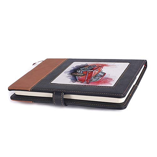 Thick Notebook,Watercolor,A5(6.1" x 8.6"),Suitable for choosing artists,Hand Drawn Old Fashioned Car Antique Motor Vehicle,
