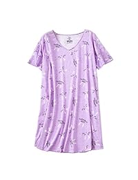 DISFRUTA playera de dormir de algodón para dama, manga corta, estampado