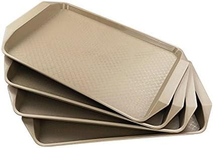 Pekky 6 Pack Fast Food Trays for Eating, Plastic Rectangle Serving Tray, 16.7" x 11.8"