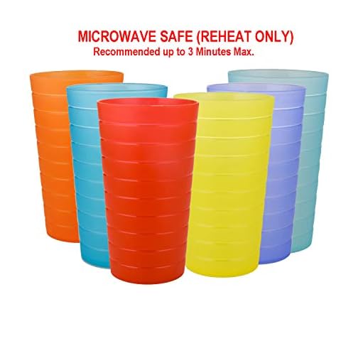 AOYITE Reusable Plastic Cups 22 oz - Unbreakable Hard Kids Cups - BPA Free Dishwasher Safe Drinking Cup set of 12 - Stackable Water Tumblers for Kitchen Camping Party Outdoor - Image 3