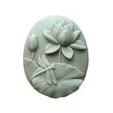 Oval Shape Soap Mould Clay Craft Art Mold Mould with 3D Lotus Pattern Christmas Gift