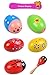 Set of 6 - 5PCS Colorful Adorable Wooden Egg Maracas Music Percussion Baby Kids Children Toy Egg Shakers(Assorted color) & 1 PCS Mini Wooden Ball Musical Instruments Maracas(Random color)