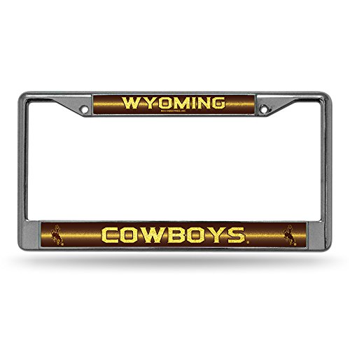 Rico Industries NCAA Wyoming Cowboys Classic Bling License Plate Chrome Frame 1…